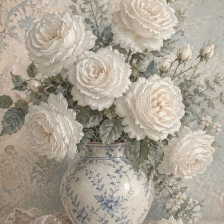 Πίνακας σε Καμβά VINTAGE DARK ACADEMIA FLOWER VASE 5 - Vintage Sticky 5