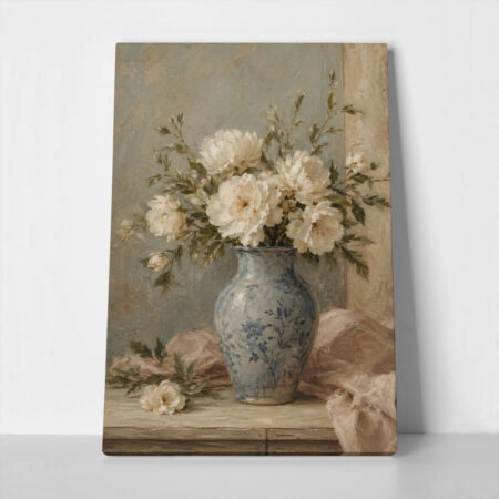 Πίνακας σε Καμβά VINTAGE DARK ACADEMIA FLOWER VASE 6 - Vintage
