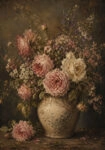 Πίνακας σε Καμβά VINTAGE DARK ACADEMIA FLOWER VASE 7