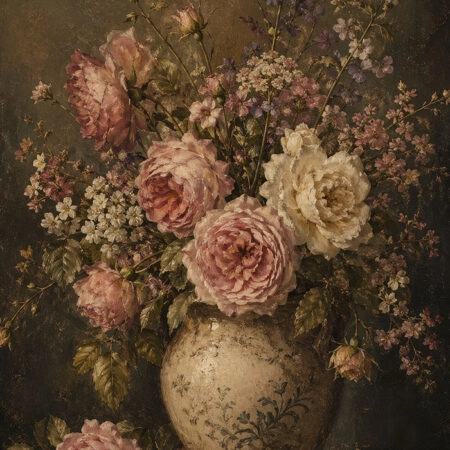 Πίνακας σε Καμβά VINTAGE DARK ACADEMIA FLOWER VASE 7 - Vintage Sticky 5