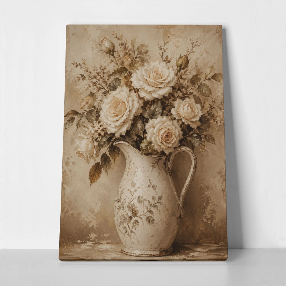 Πίνακας σε Καμβά VINTAGE DARK ACADEMIA FLOWER VASE 8