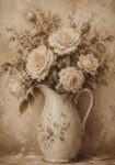 Πίνακας σε Καμβά VINTAGE DARK ACADEMIA FLOWER VASE 8