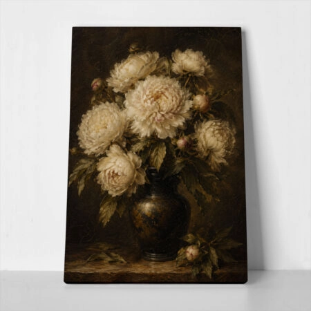Πίνακας σε Καμβά VINTAGE DARK ACADEMIA FLOWER VASE 9 - Vintage
