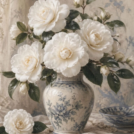 Πίνακας σε Καμβά VINTAGE DARK ACADEMIA FLOWER VASE - Vintage Sticky 5