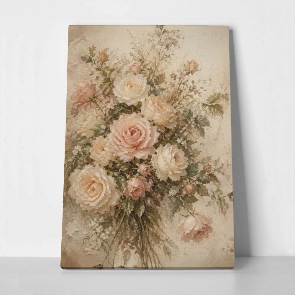 Πίνακας σε Καμβά VINTAGE DARK ACADEMIA FLOWERS 2