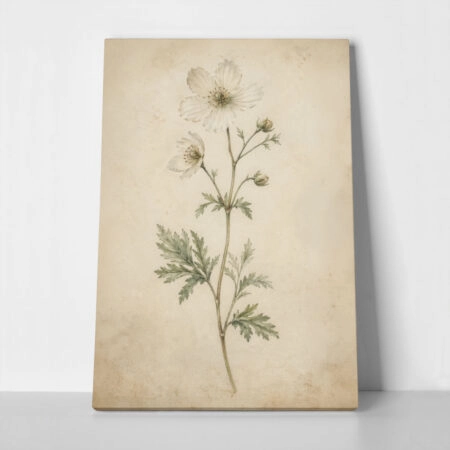 Πίνακας σε Καμβά VINTAGE DARK ACADEMIA FLOWERS 4 - Vintage