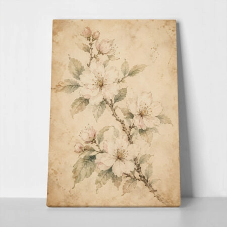 Πίνακας σε Καμβά VINTAGE DARK ACADEMIA FLOWERS 5 - Vintage