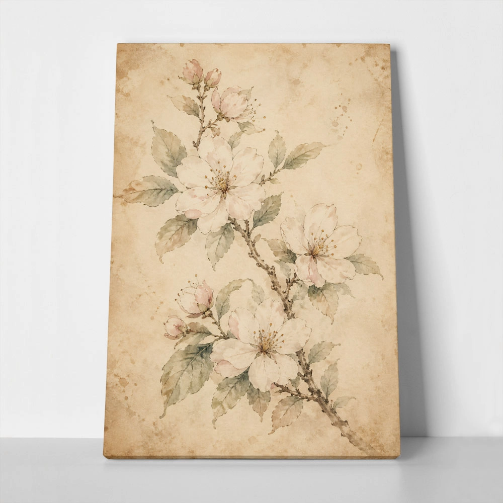 Πίνακας σε Καμβά VINTAGE DARK ACADEMIA FLOWERS 5