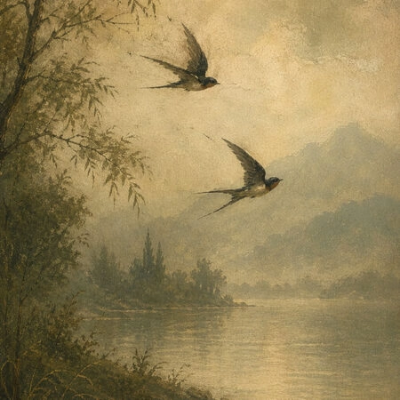 Πίνακας σε Καμβά VINTAGE DARK ACADEMIA FLYING BIRDS -  Sticky 5