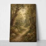 Πίνακας σε Καμβά VINTAGE DARK ACADEMIA FOREST PATH 2