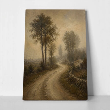 Πίνακας σε Καμβά VINTAGE DARK ACADEMIA FOREST PATH 3 - 