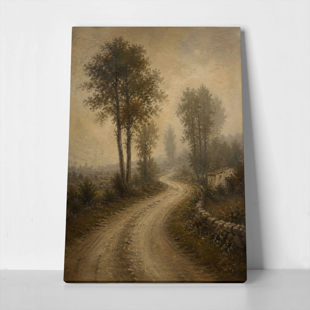 Πίνακας σε Καμβά VINTAGE DARK ACADEMIA FOREST PATH 3