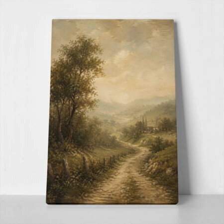 Πίνακας σε Καμβά VINTAGE DARK ACADEMIA FOREST PATH 4