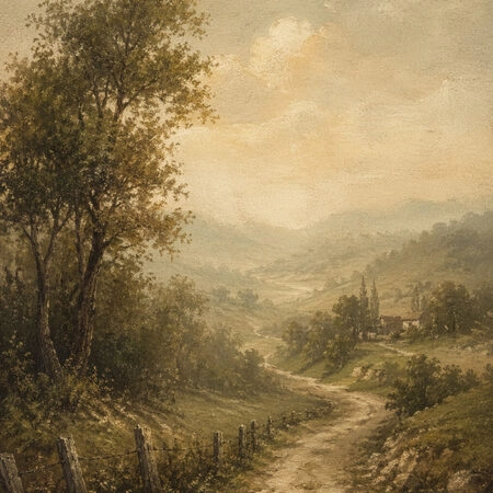 Πίνακας σε Καμβά VINTAGE DARK ACADEMIA FOREST PATH 4 -  Sticky 5