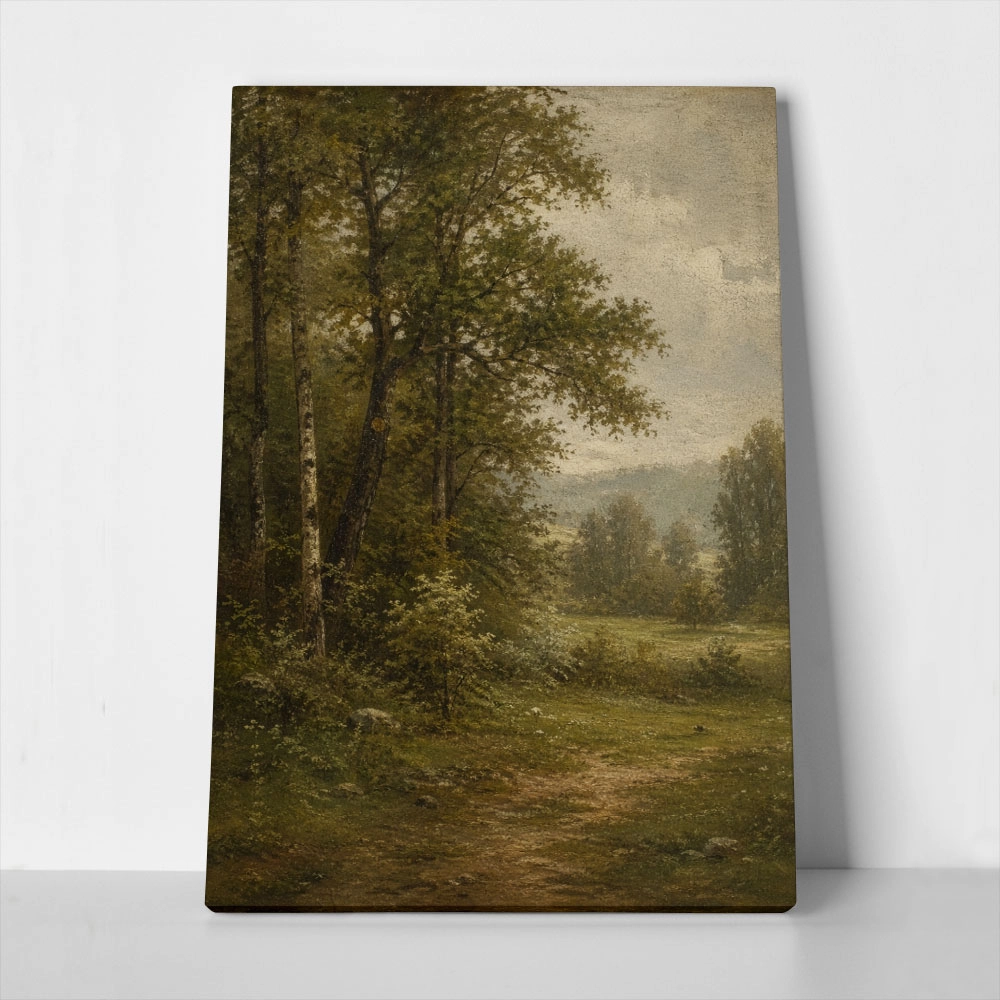 Πίνακας σε Καμβά VINTAGE DARK ACADEMIA FOREST PATH 5