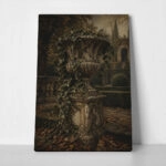 Πίνακας σε Καμβά VINTAGE DARK ACADEMIA FOUNTAIN