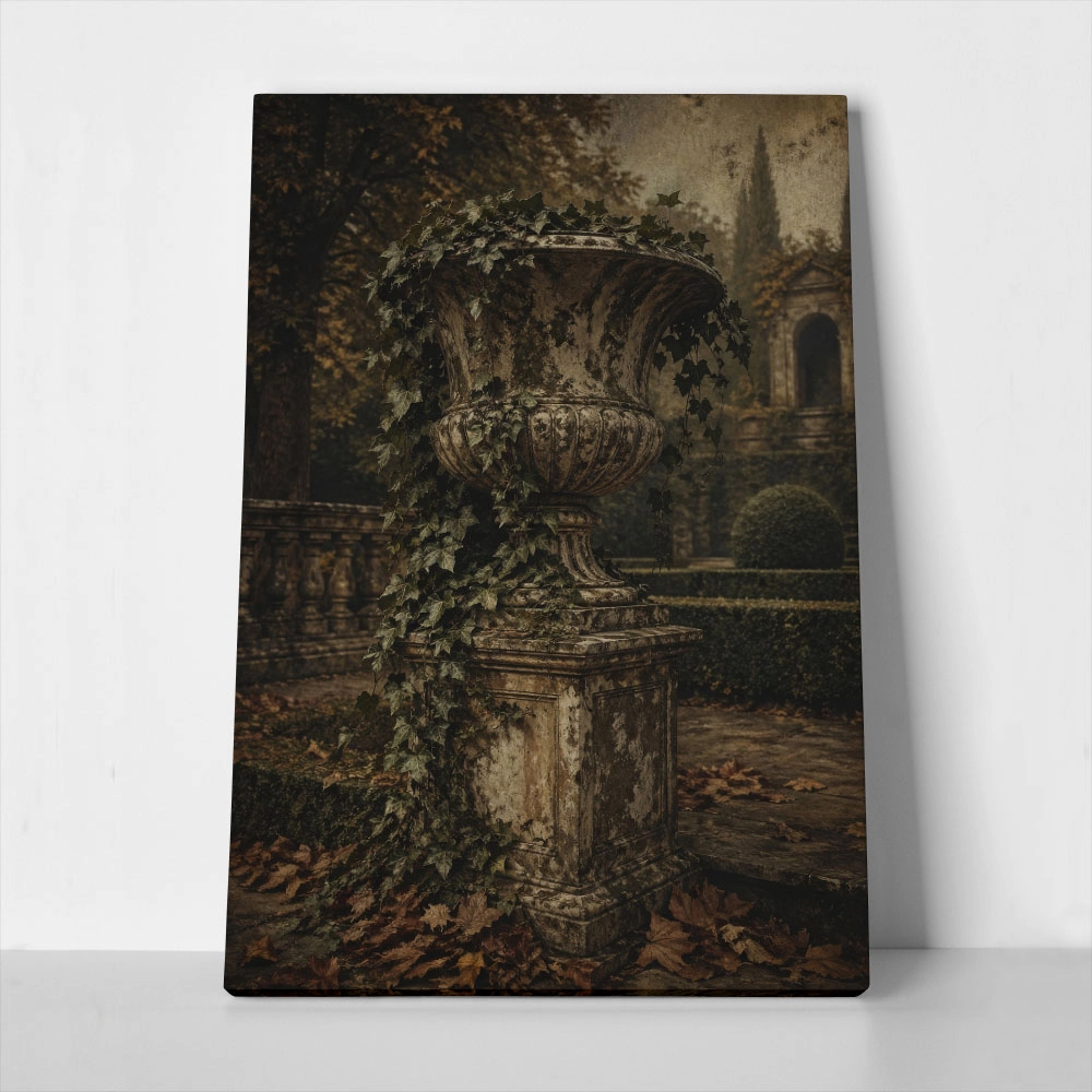 Πίνακας σε Καμβά VINTAGE DARK ACADEMIA FOUNTAIN