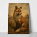 Πίνακας σε Καμβά VINTAGE DARK ACADEMIA FOX