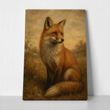 Πίνακας σε Καμβά VINTAGE DARK ACADEMIA FOX - 