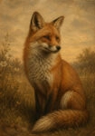Πίνακας σε Καμβά VINTAGE DARK ACADEMIA FOX