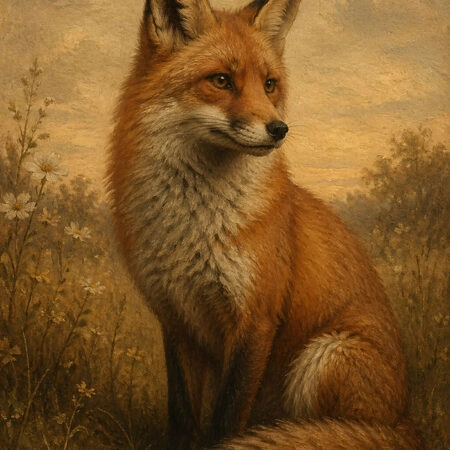 Πίνακας σε Καμβά VINTAGE DARK ACADEMIA FOX -  Sticky 5