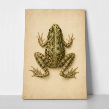 Πίνακας σε Καμβά VINTAGE DARK ACADEMIA FROG - 