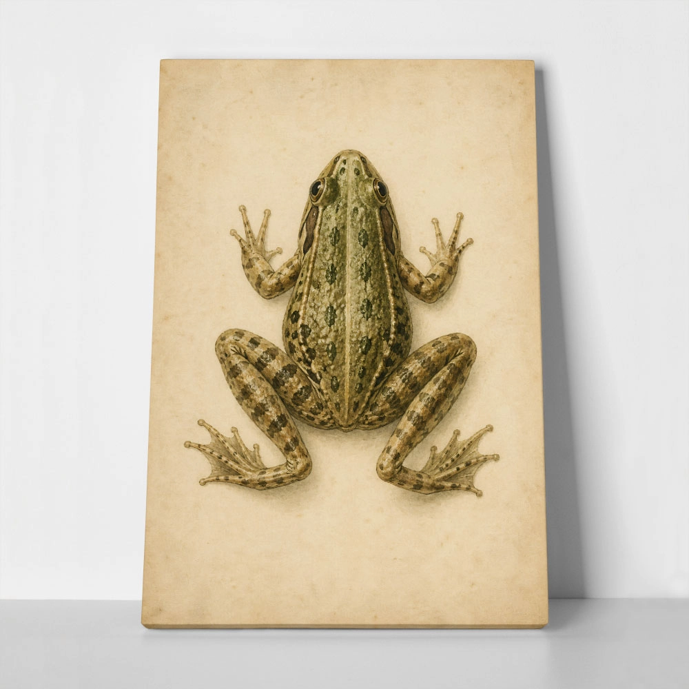 Πίνακας σε Καμβά VINTAGE DARK ACADEMIA FROG
