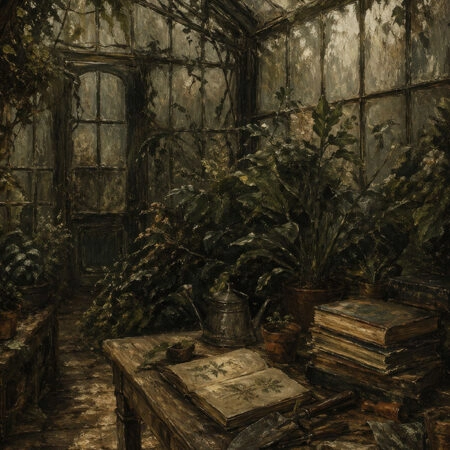 Πίνακας σε Καμβά VINTAGE DARK ACADEMIA GREENERY - Vintage Sticky 5