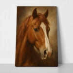 Πίνακας σε Καμβά VINTAGE DARK ACADEMIA HORSE 10
