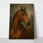 Πίνακας σε Καμβά VINTAGE DARK ACADEMIA HORSE 11
