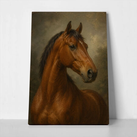 Πίνακας σε Καμβά VINTAGE DARK ACADEMIA HORSE 11 - 