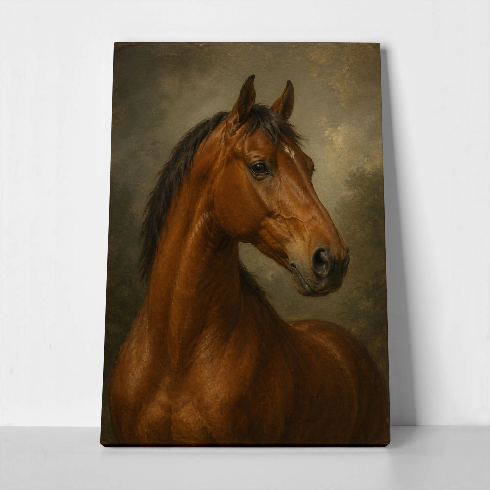 Πίνακας σε Καμβά VINTAGE DARK ACADEMIA HORSE 11