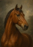 Πίνακας σε Καμβά VINTAGE DARK ACADEMIA HORSE 11
