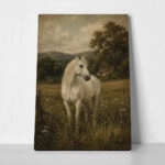 Πίνακας σε Καμβά VINTAGE DARK ACADEMIA HORSE 3