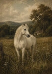 Πίνακας σε Καμβά VINTAGE DARK ACADEMIA HORSE 3