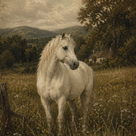 Πίνακας σε Καμβά VINTAGE DARK ACADEMIA HORSE 3 - Vintage Sticky 5
