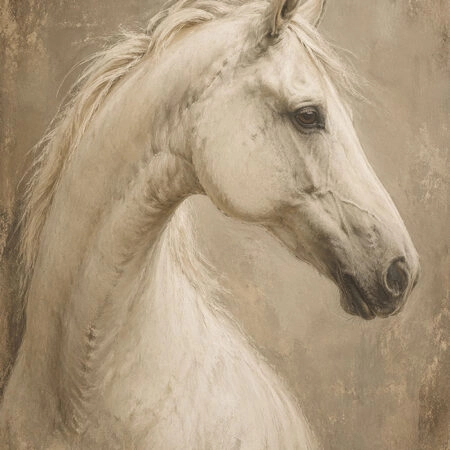 Πίνακας σε Καμβά VINTAGE DARK ACADEMIA HORSE 6 - Vintage Sticky 5