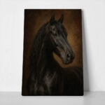Πίνακας σε Καμβά VINTAGE DARK ACADEMIA HORSE 7