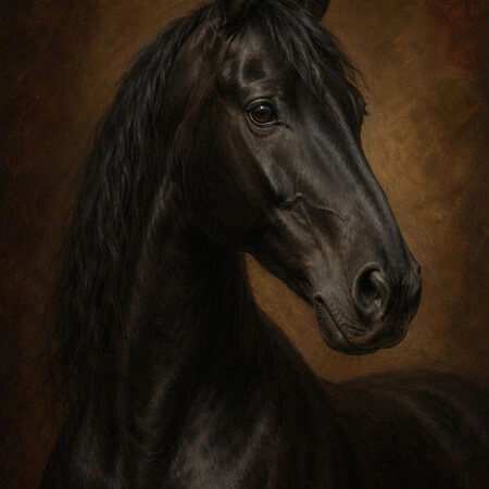 Πίνακας σε Καμβά VINTAGE DARK ACADEMIA HORSE 7 - Vintage Sticky 5