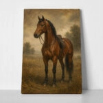 Πίνακας σε Καμβά VINTAGE DARK ACADEMIA HORSE 8