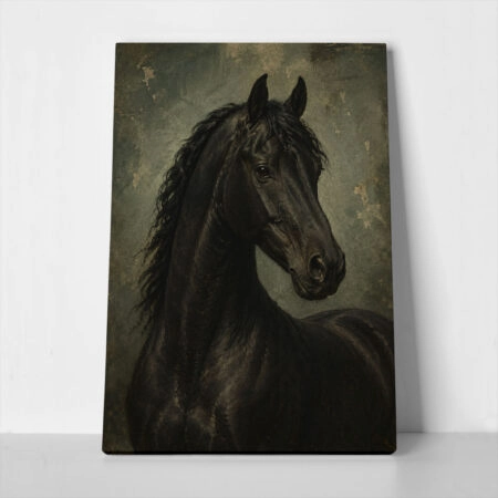 Πίνακας σε Καμβά VINTAGE DARK ACADEMIA HORSE 9 - 