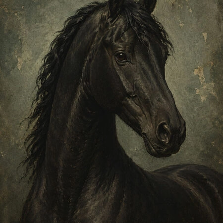 Πίνακας σε Καμβά VINTAGE DARK ACADEMIA HORSE 9 -  Sticky 5
