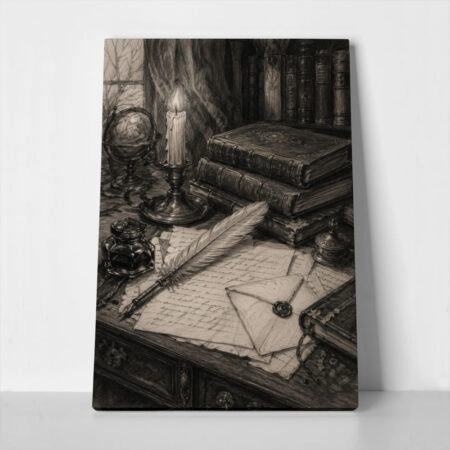 Πίνακας σε Καμβά VINTAGE DARK ACADEMIA LETTERS 2 - Vintage