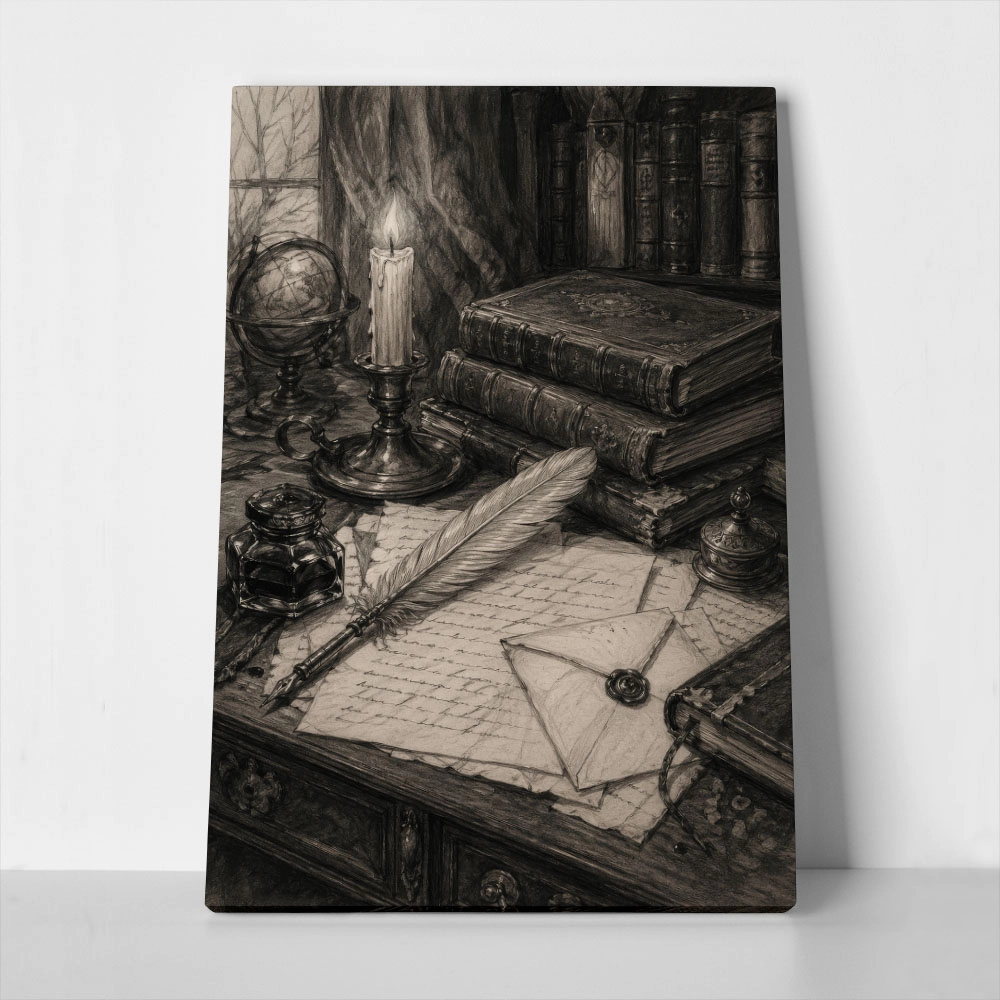 Πίνακας σε Καμβά VINTAGE DARK ACADEMIA LETTERS 2