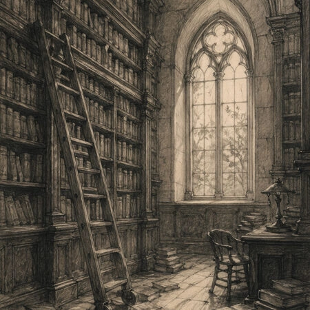 Πίνακας σε Καμβά VINTAGE DARK ACADEMIA LIBRARY 2 -  Sticky 5