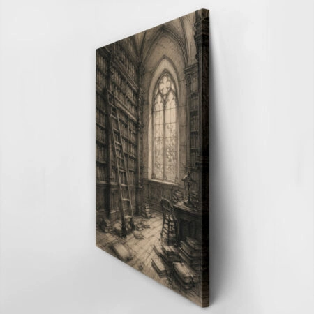 Πίνακας σε Καμβά VINTAGE DARK ACADEMIA LIBRARY 2 -  Sticky 2