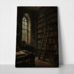 Πίνακας σε Καμβά VINTAGE DARK ACADEMIA LIBRARY