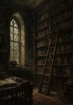 Πίνακας σε Καμβά VINTAGE DARK ACADEMIA LIBRARY