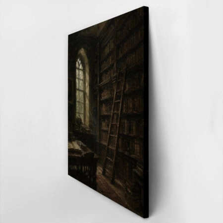 Πίνακας σε Καμβά VINTAGE DARK ACADEMIA LIBRARY - Vintage Sticky 2