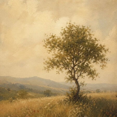 Πίνακας σε Καμβά VINTAGE DARK ACADEMIA LONE TREE 2 -  Sticky 5